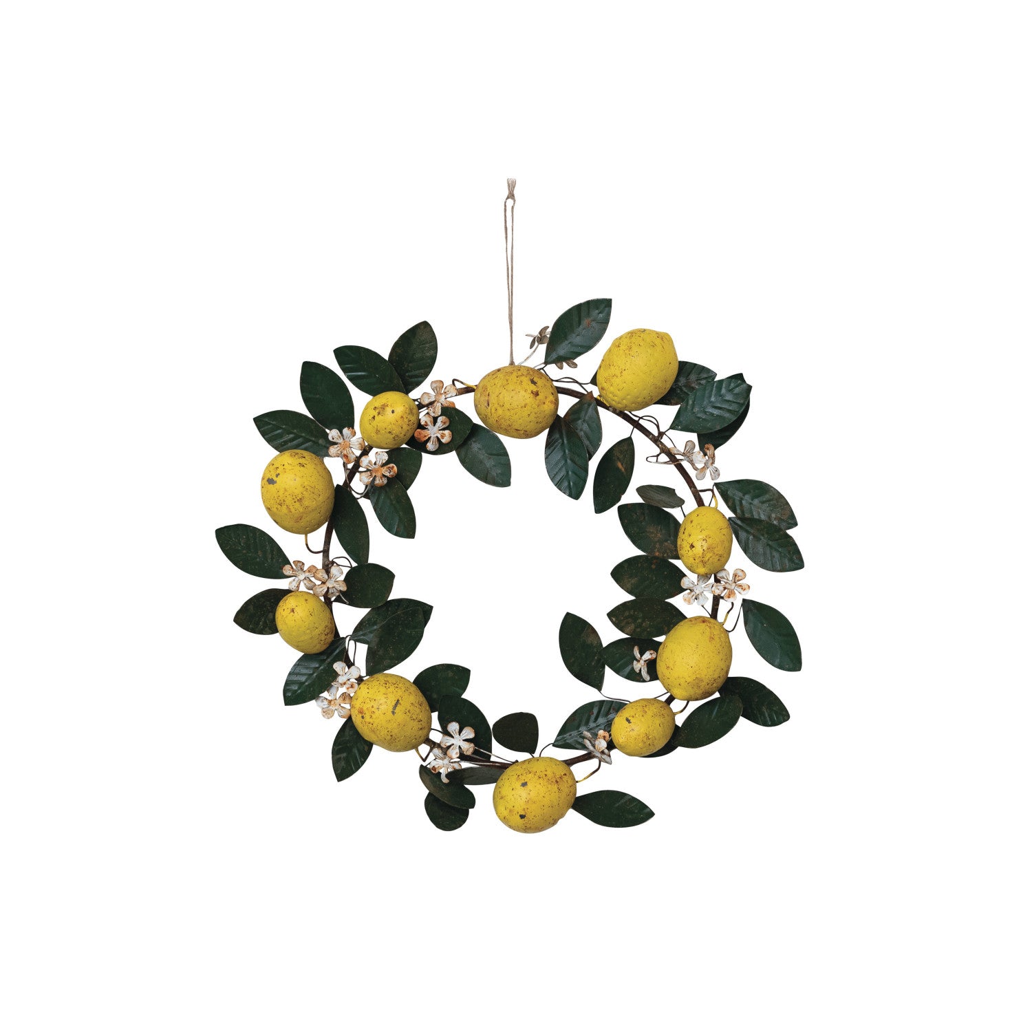 Hand-Painted Metal Vintage Reproduction Toleware Wreath